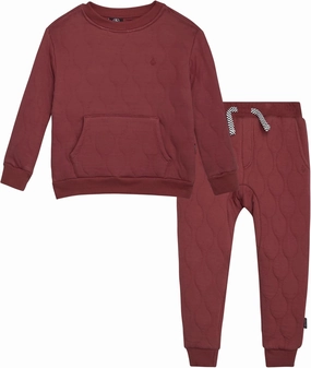 Volcom Boys' Sweatsuit Set - 2 Piece Soft Fleece Crewneck Pullover Sweatshirt and Jogger Pants - Cozy Outfits for Boys 12M-7