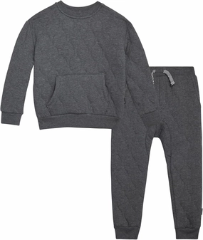 Volcom Boys' Sweatsuit Set - 2 Piece Soft Fleece Crewneck Pullover Sweatshirt and Jogger Pants - Cozy Outfits for Boys 12M-7