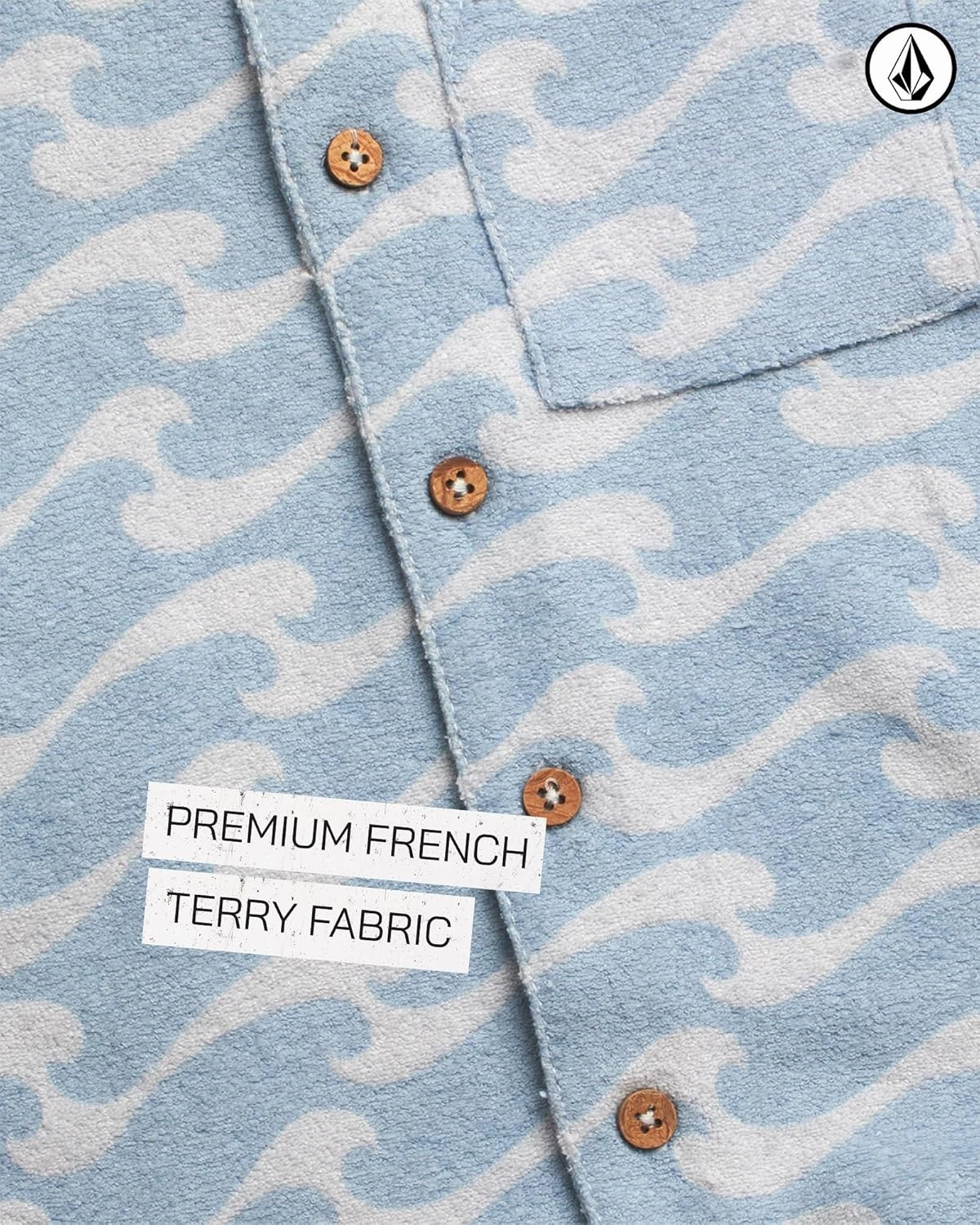 Volcom Toddler Boys' Terry Short Set - 2 Piece Short Sleeve French Terry Button Down Shirt and Matching Shorts (Sizes: 2T-7)