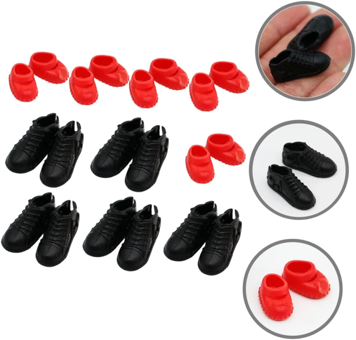 VOSAREA 4sets 10 Pairs Miniature Doll Shoes Simulation Shoes Decors for Dollhouse Scene Props Material for Photo Props House Decoration 10pairs*4