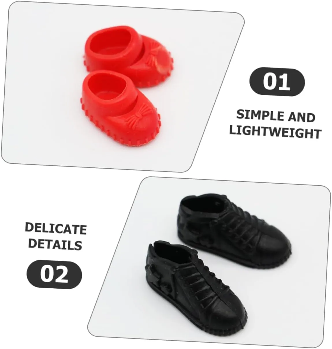 VOSAREA 4sets 10 Pairs Miniature Doll Shoes Simulation Shoes Decors for Dollhouse Scene Props Material for Photo Props House Decoration 10pairs*4