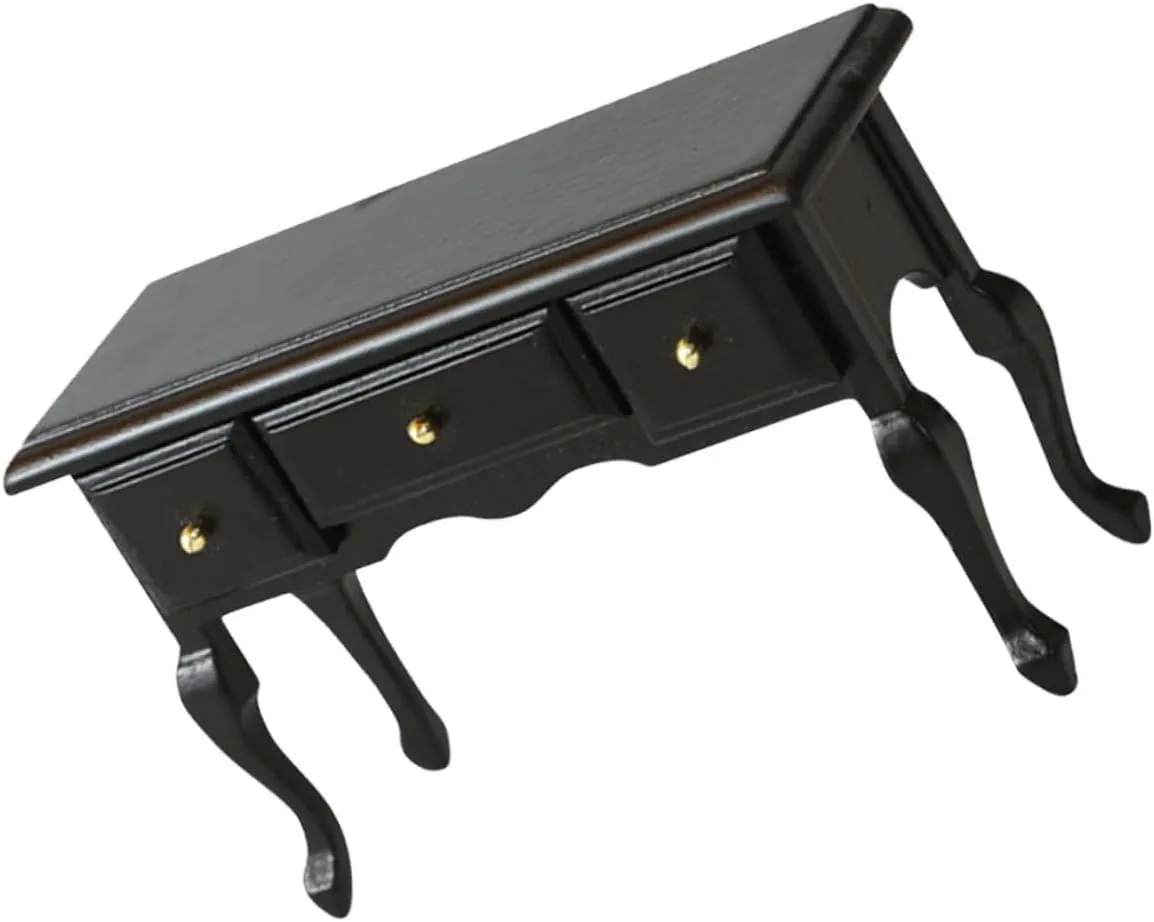 VOSAREA Miniature Desk Ornament Dollhouse Writing Desk Model for Bedroom Decor Realistic Compact Furniture for Miniature Life Scenes