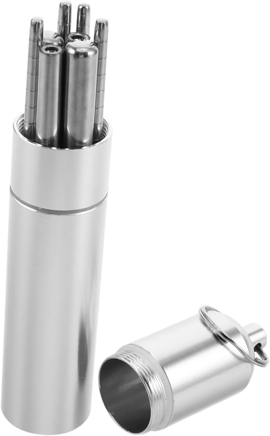 VOSAREA Stainless Steel Folding Chopsticks Portable 2-piece Cutlery Set Case Reusable Utensils for Travel Camping and Outdoor Activities