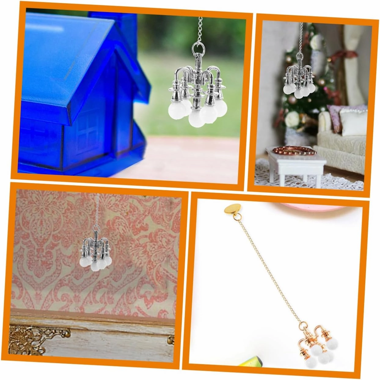 VOSAREA 5sets 2pcs Miniature Ceiling Lamp Tiny House Chandelier Decorative Hanging Light for Dollhouse Simulation Light Fixtures Safe Design for House Decor 2pcs*5