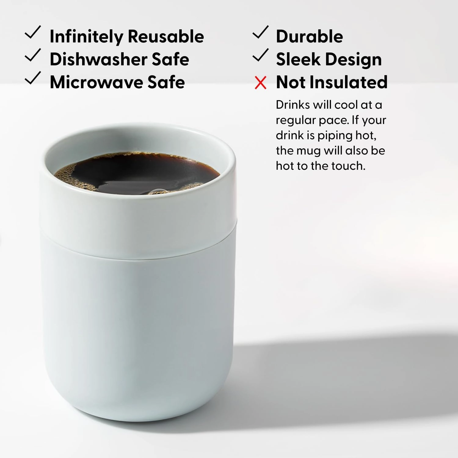 W&P Porter Travel Coffee Mug with Protective Silicone Sleeve | 12 Ounce Charcoal | Reusable Cup for Coffee or Tea | Portable Ceramic Mug with BPA-Free Press-Fit Lid | Dishwasher Safe | On-the-Go