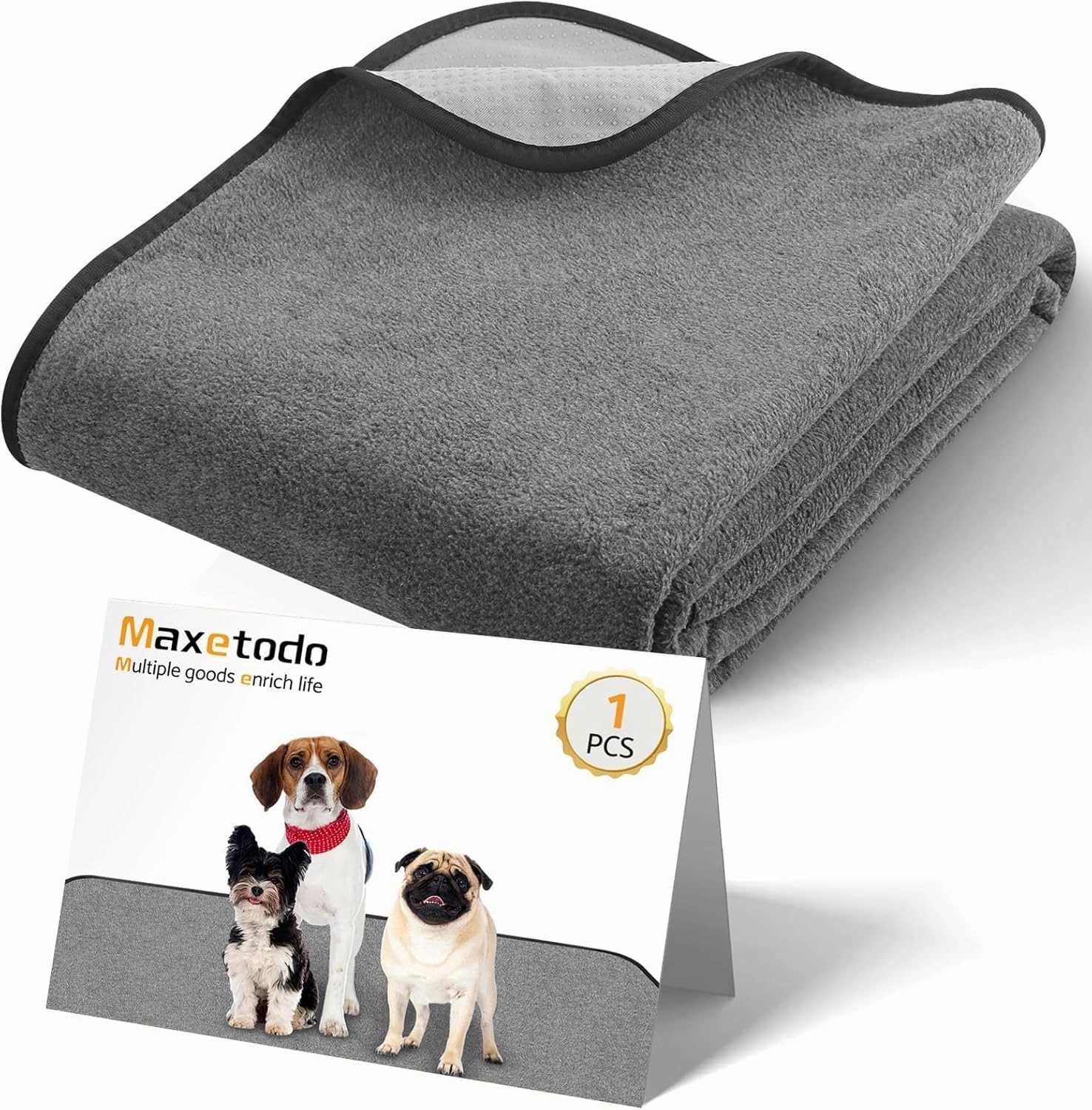 Washable Pee Pads for Dogs 72 x 72 Inch 1 Pack Reusable Pet Puppy Pee Pads Non Slip Super Absorbent Training Incontinence Pads for Puppies,Cats,and Incontinence for Home,Car,Bed,and Camping