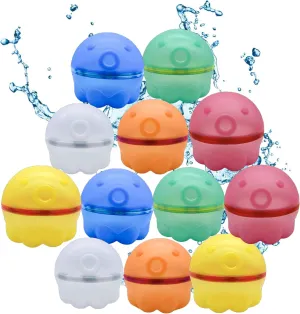 water reusable water balloons magnetic silicone for pool outdoor bath backyard slides refillable summer bunch toy outdoor silicone biodegradable party quick essentials games（Octopus style）