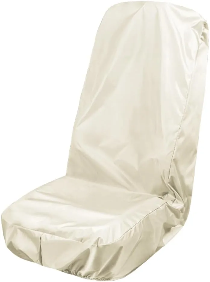 Waterproof Car Seat Cover for Front Seat, Universal Seat Covers After Gym, Post Workout, Polyester Machine Washable Car Seat Protector Suitable for Auto, Truck, Van, SUV, Boat, Beige