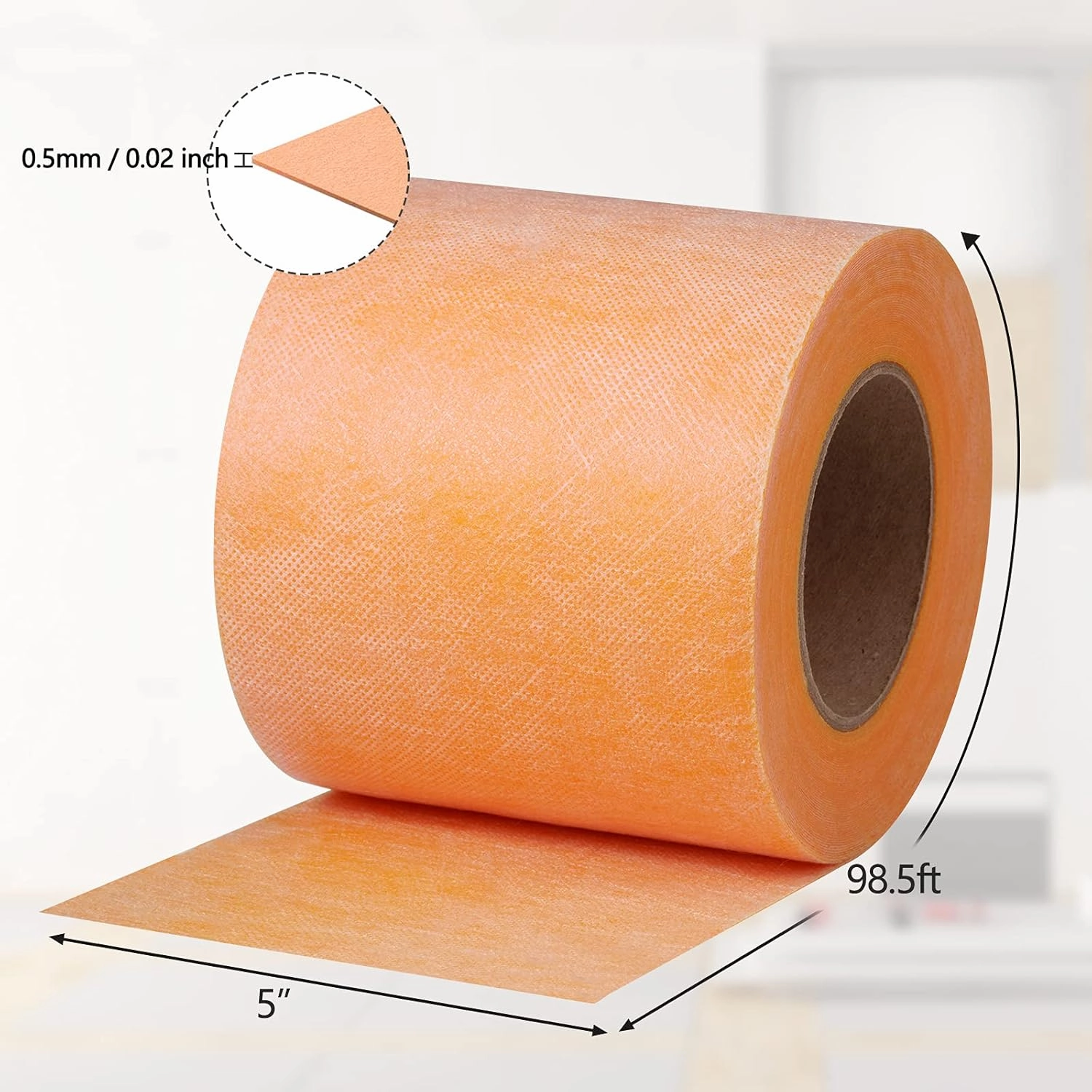 Waterproof Membrane Uncoupling Membrane for Under Tile Underlayment Membrane, Tile Flooring PE Fabric, Waterproof Membrane Shower Membrane for Bathroom Sauna (5inch x 100Ft-42 Sq Ft)