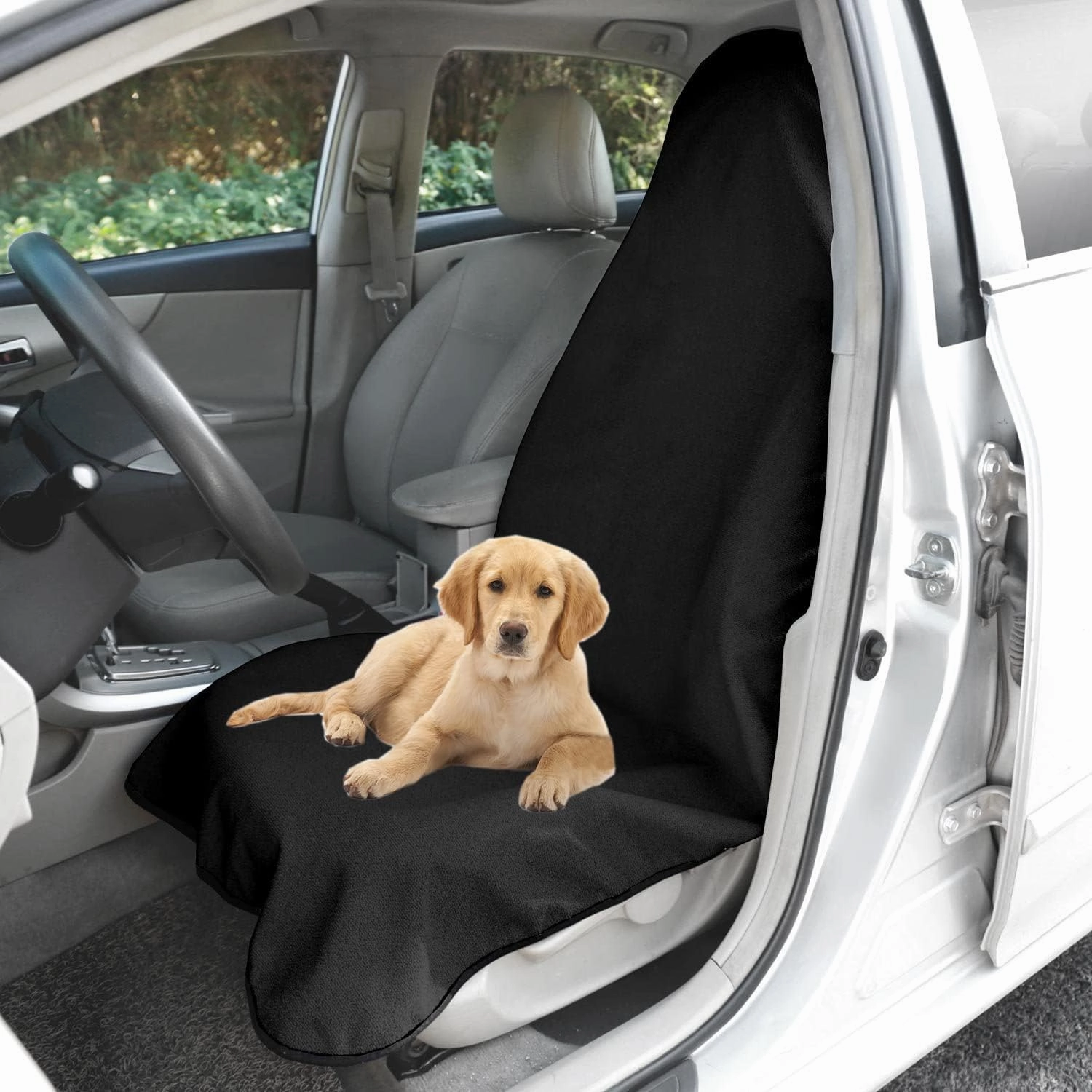 Waterproof Sweating Car Seat Cover for Post Gym Workout, Running, Swimming, Beach and Hiking, Universal Fit Non-Slip Bucket Seat Protector for Cars SUV Trucks, Machine Washable (2pcs Black)