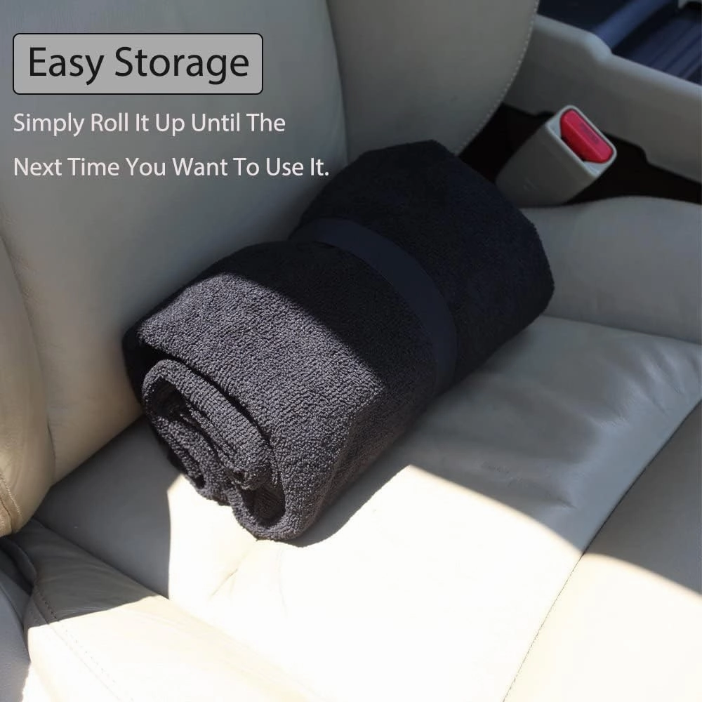 Waterproof Sweating Car Seat Cover for Post Gym Workout, Running, Swimming, Beach and Hiking, Universal Fit Non-Slip Bucket Seat Protector for Cars SUV Trucks, Machine Washable (2pcs Black)