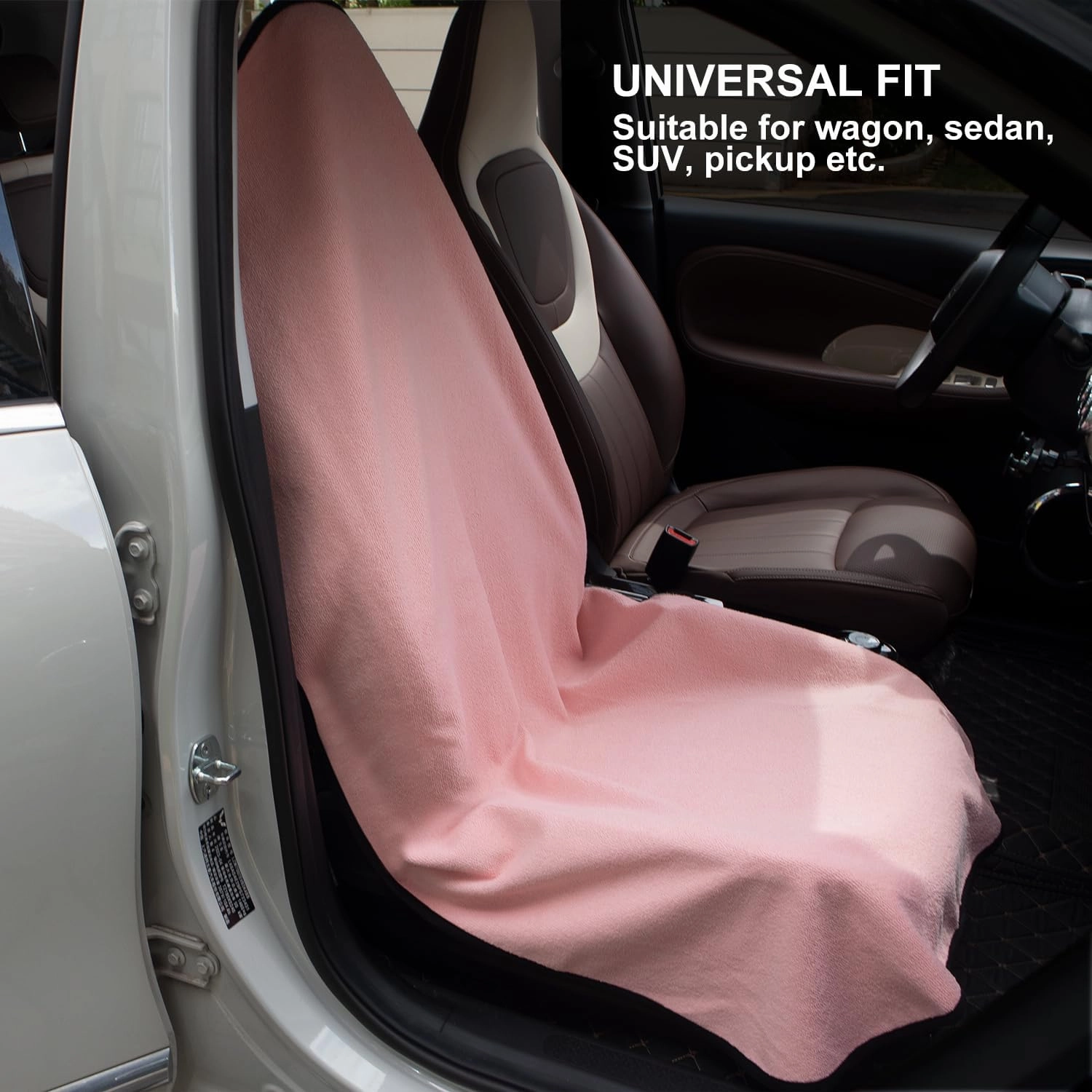 Waterproof Sweating Car Seat Cover for Post Gym Workout, Running, Swimming, Beach and Hiking, Universal Fit Non-Slip Bucket Seat Protector for Cars SUV Trucks, Machine Washable (2pcs Pink)