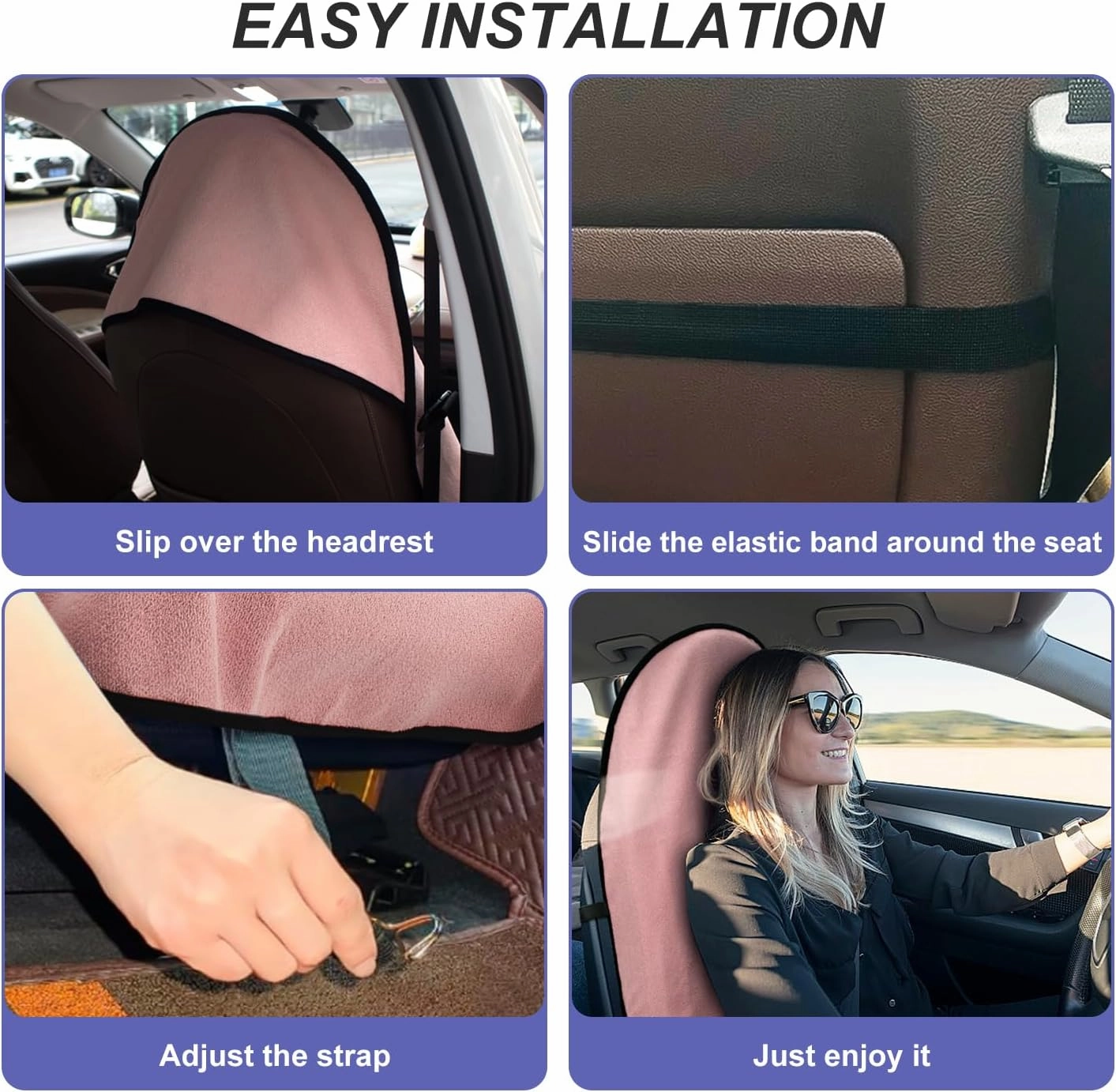 Waterproof Sweating Car Seat Cover for Post Gym Workout, Running, Swimming, Beach and Hiking, Universal Fit Non-Slip Bucket Seat Protector for Cars SUV Trucks, Machine Washable (2pcs Pink)