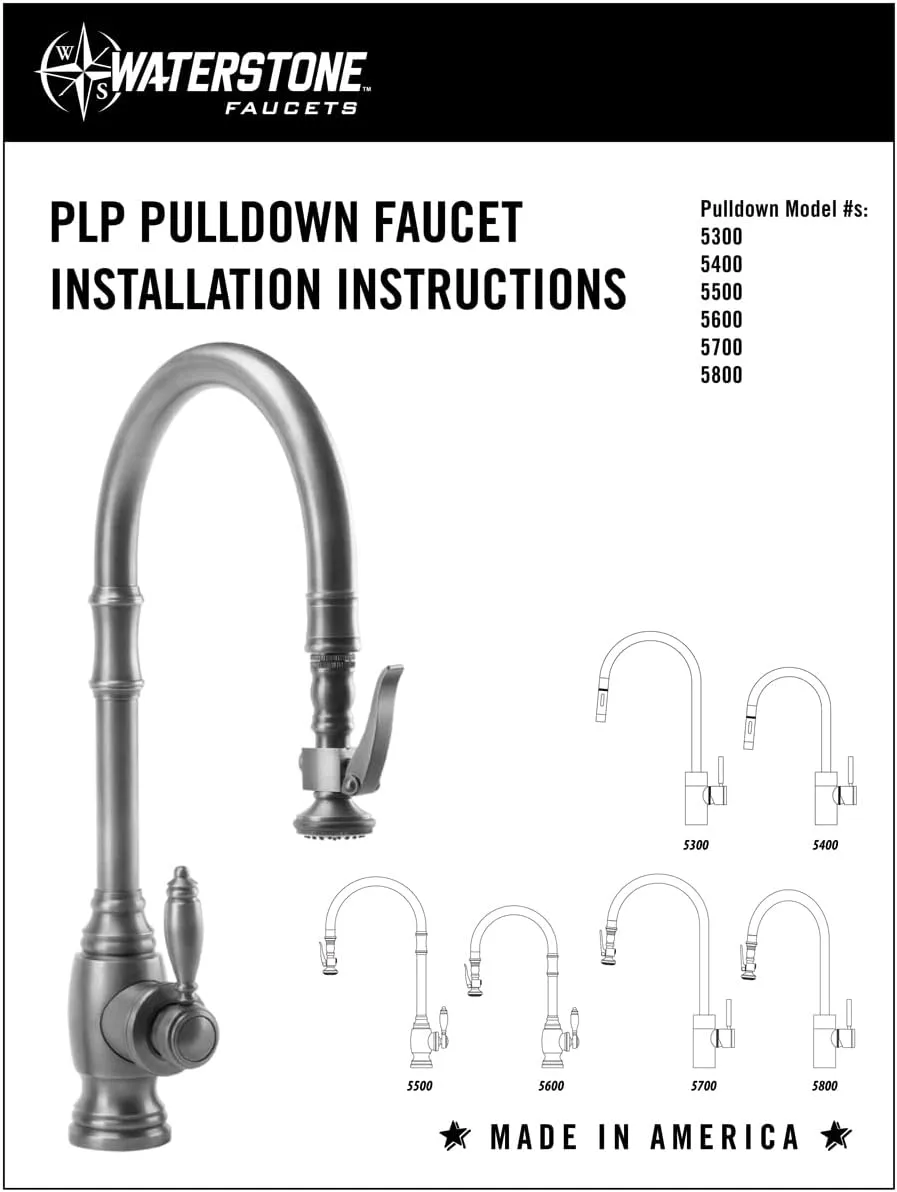 Waterstone 5500-ABZ Traditional Extended Reach PLP Pull Down Faucet Antique Bronze
