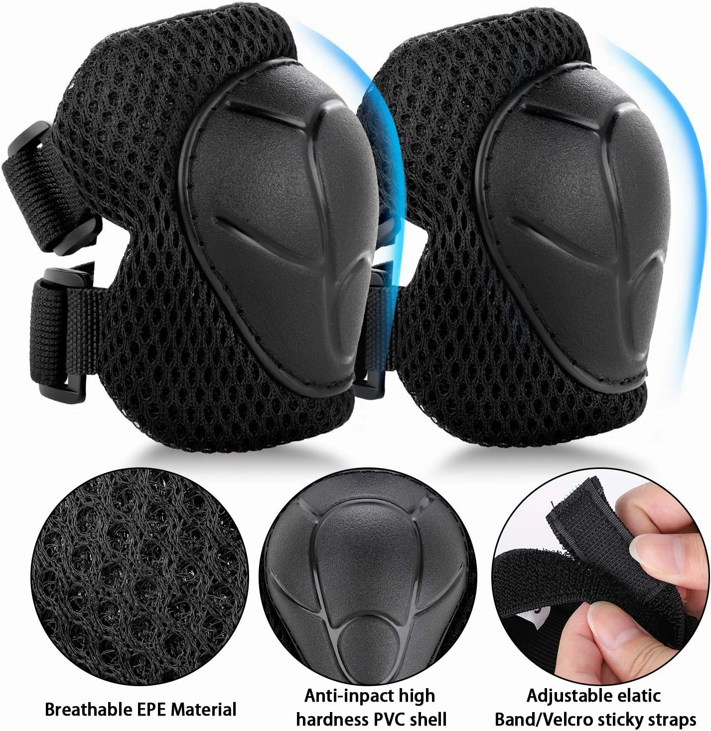 WayEee Kids Bike Helmet Set Skateboard Knee Pads, Helmet Pad Set Protective Gear Set Adjustable for Girls Kids 3-10 Helmet Elbow Pads Wrist Guards for Sport Cycling Bike Roller Skating Scooter