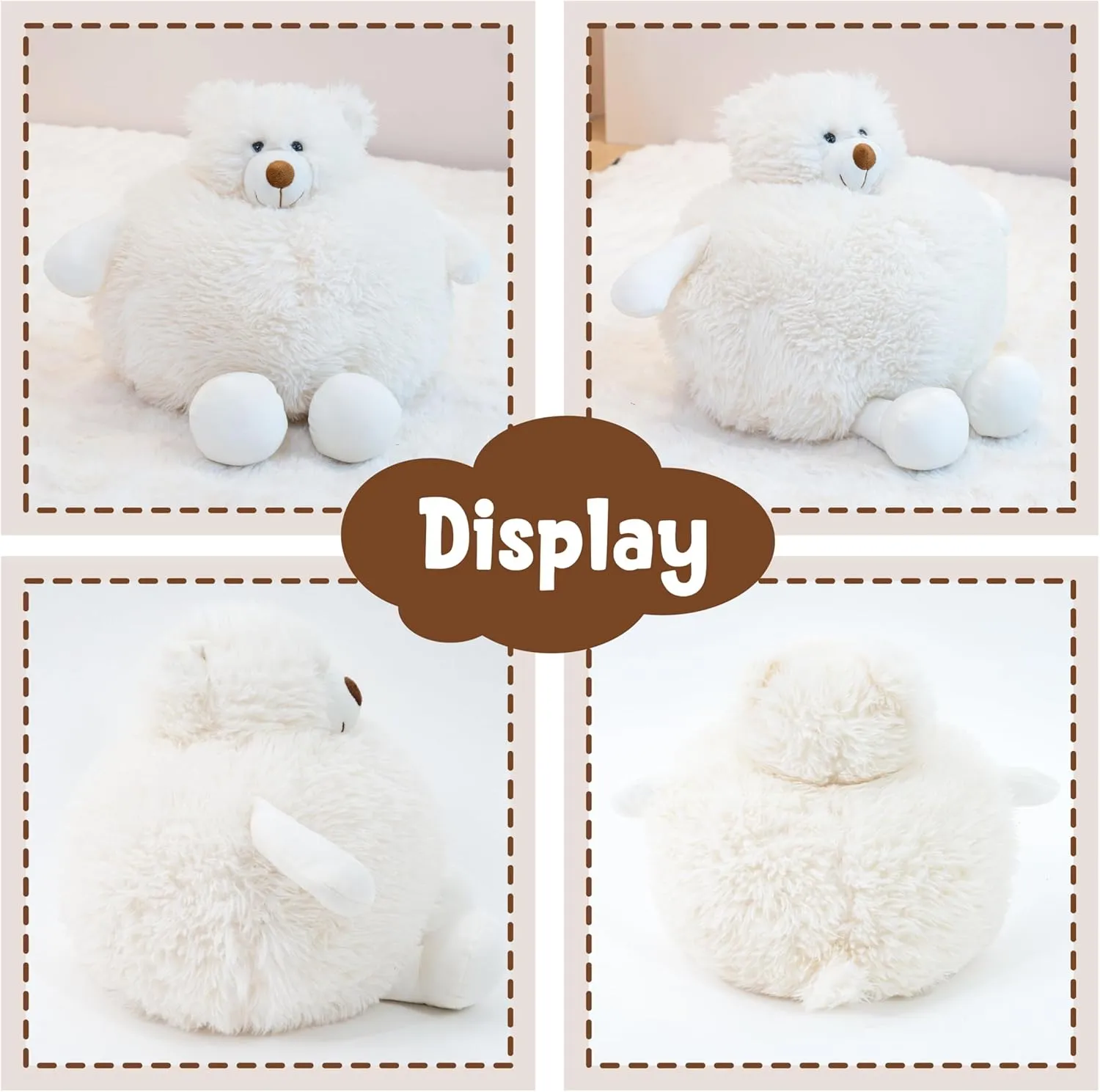 Weighted Stuffed Animals Bear - 20 Inch - 3.3 lb - White Polar Bear Stuffed Animals - White Stuffed Bear - Weighted Throw Pillow - Gift for Adults and Kids