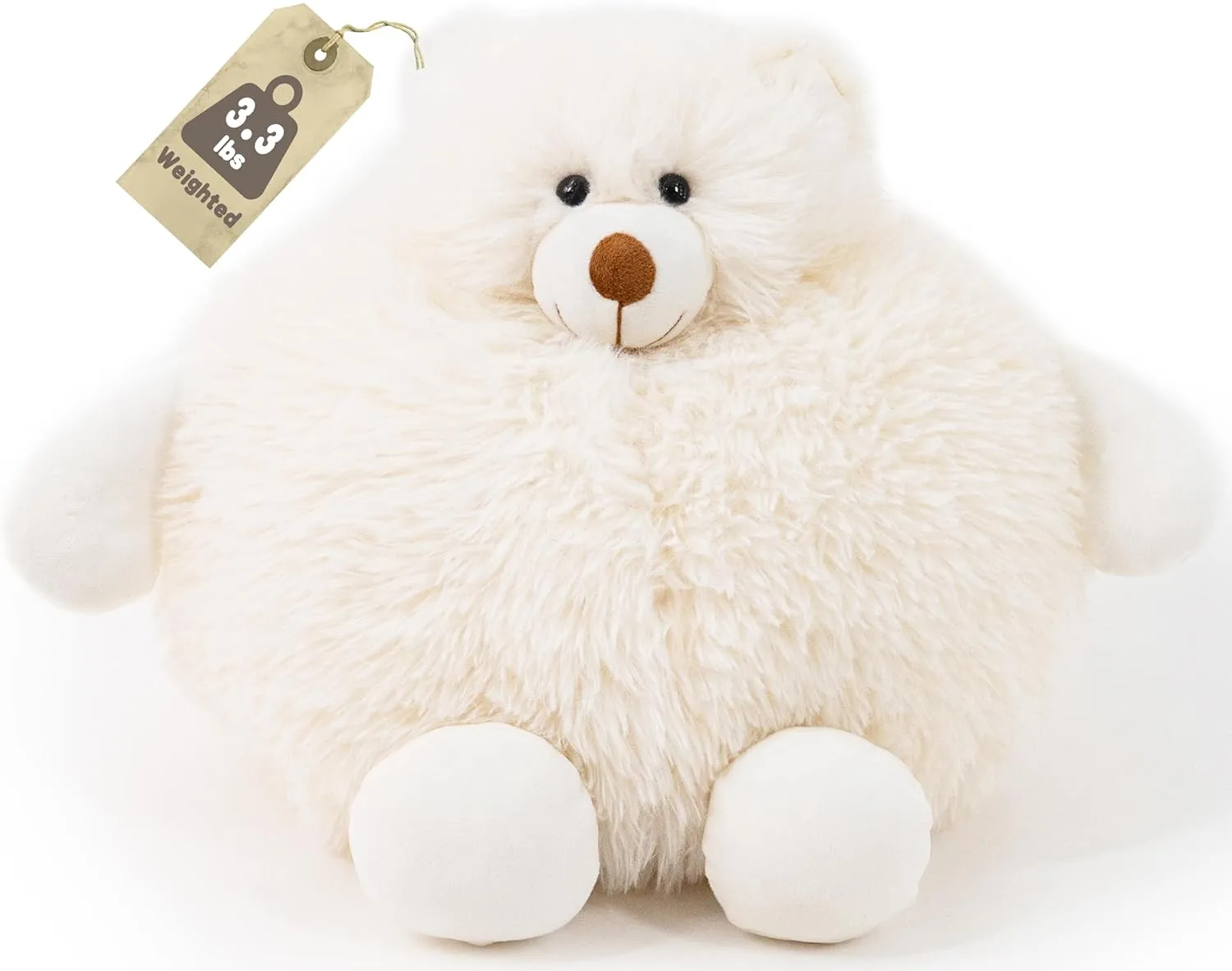 Weighted Stuffed Animals Bear - 20 Inch - 3.3 lb - White Polar Bear Stuffed Animals - White Stuffed Bear - Weighted Throw Pillow - Gift for Adults and Kids
