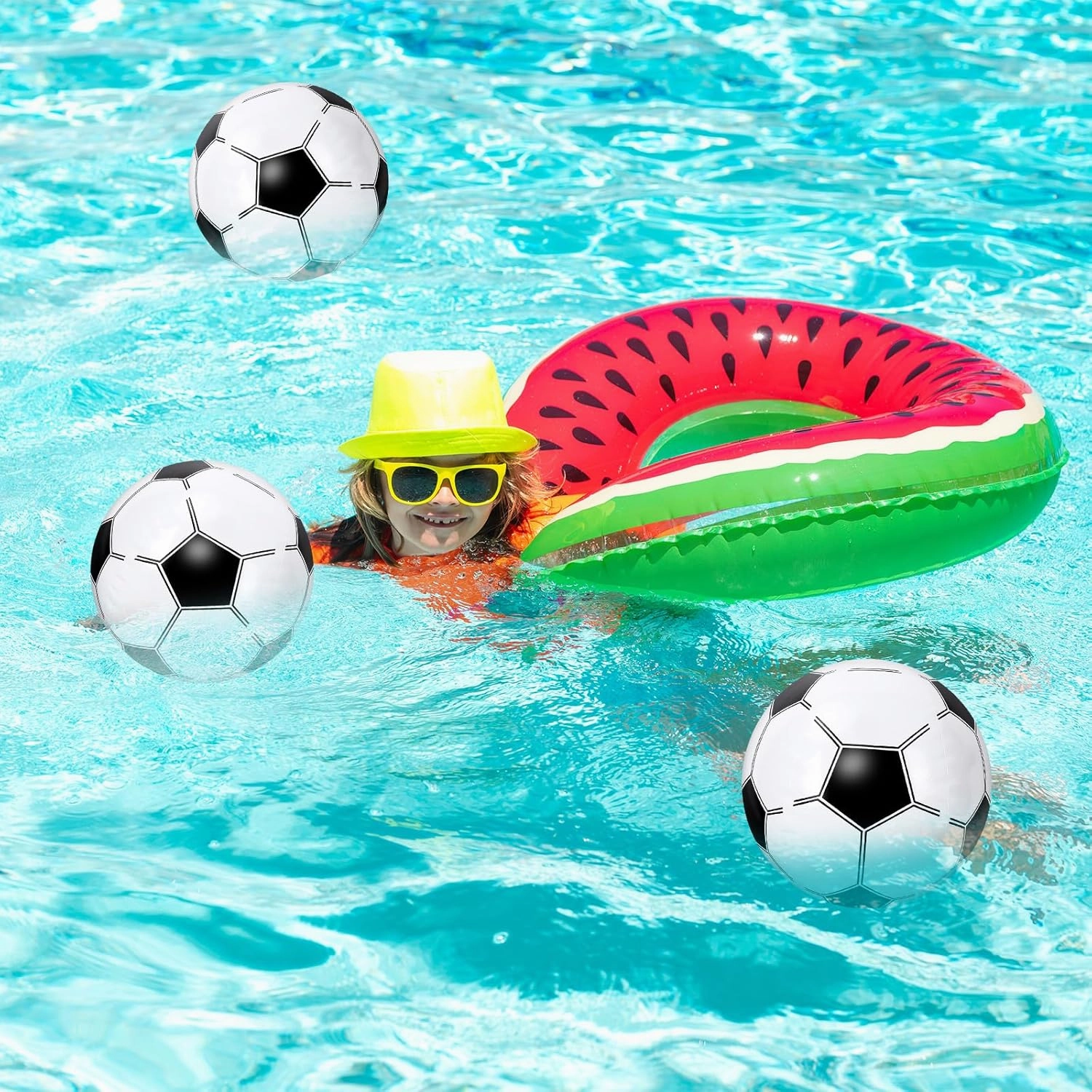 Whaline 25Pcs 16'' Inflatable Beach Balls Pool PVC Balls for Summer Beach Party Decorations Water Sand Game Toy Accessories