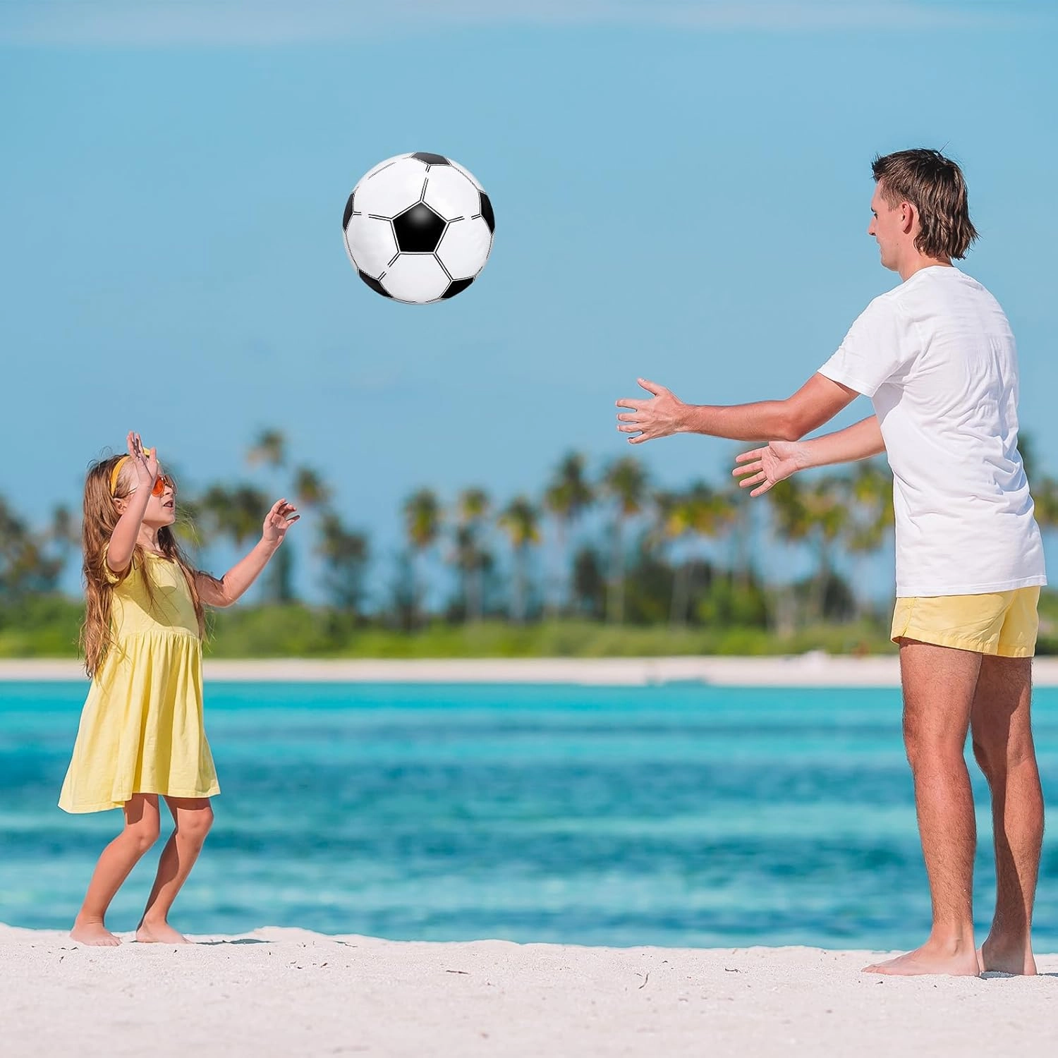 Whaline 25Pcs 16'' Inflatable Beach Balls Pool PVC Balls for Summer Beach Party Decorations Water Sand Game Toy Accessories