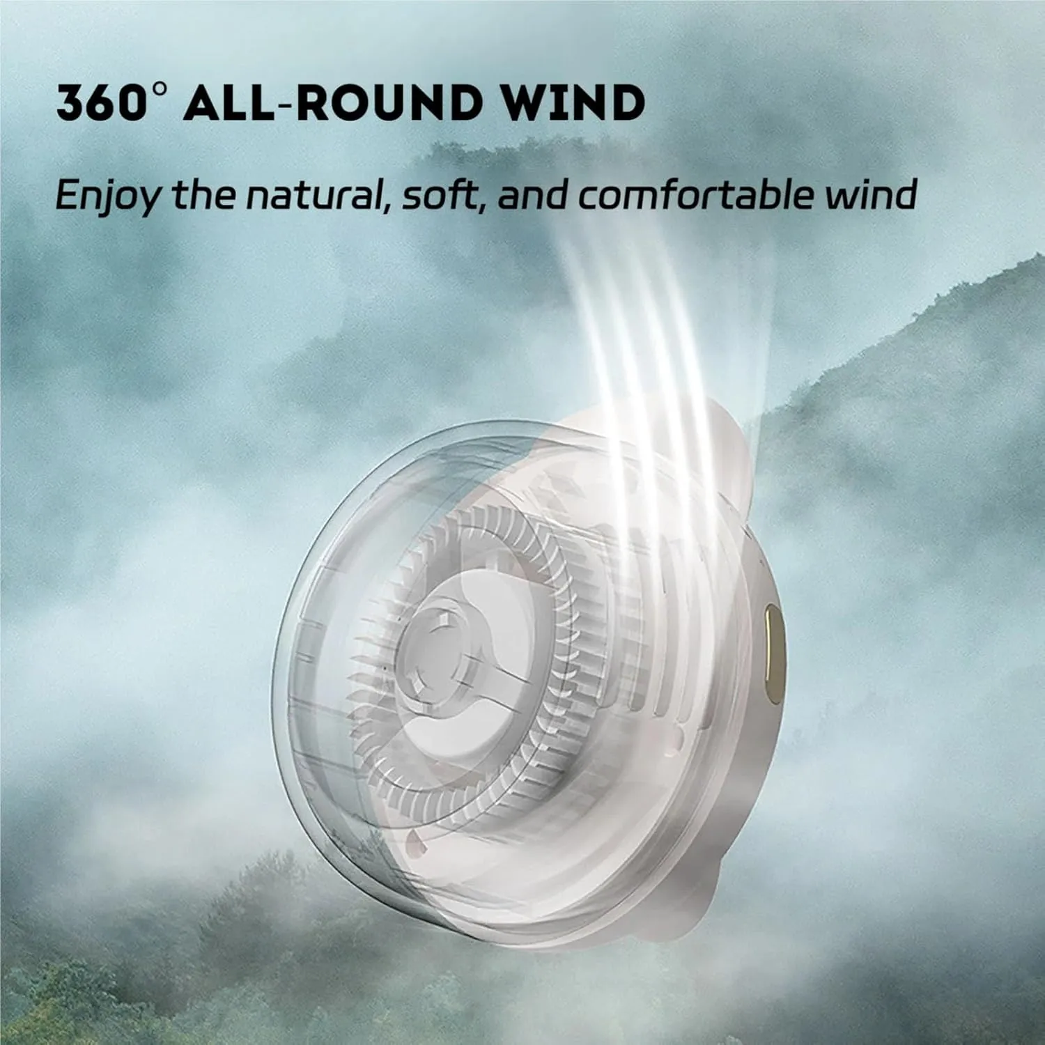 WhirlMist Mini Bladeless Fan – Wearable & Silent Cooling, Whirl Mist Portable Silent Mini Bladeless Fan Clip On, 3-Speed Clip-on Fans for Shirt,360° Wind Direction Adjustment, for Outdoor (2*Beige)