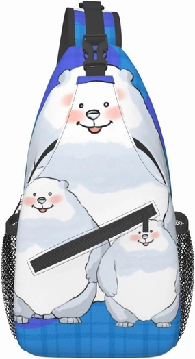 White Bear Family Pattern Outdoor Hiking Backpack > Suitable For Men And Women Riding Strong And Sturdy High Storage Capacity Daily Travel