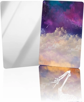 White Cloud Night Sky Small Compact Mirror for Purse, White Cloud Night Sky Travel Makeup Mirror for Women Men, Rectangular Handheld Compact Pocket Mirror 1 PCS