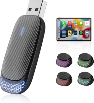 Wireless Carplay Adapter for iPhone, Convert Wired to Apple Carplay Wireless Adapter, Mini Size with Bluetooth 5.30 WiFi 2.4/5.8 GHz, Plug and Play, Connection Stable No Delay
