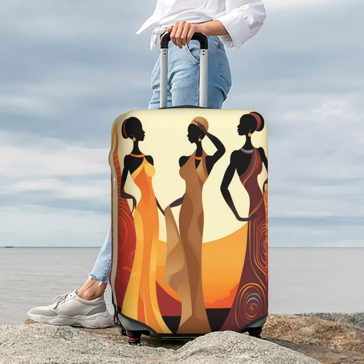 Women Travel Luggage Suitcase COVER, Washable Suitcase COVERS Elastic, S - Fits 18-21 inch luggage (No Suitcase)