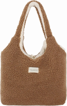 Women Ladies Cute Bear Plush Shoulder Bag Large Tote Handbag Purse Faux Fur Shopping Dating Bag