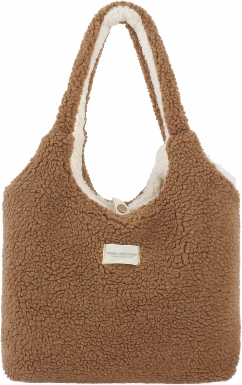 Women Ladies Cute Bear Plush Shoulder Bag Large Tote Handbag Purse Faux Fur Shopping Dating Bag