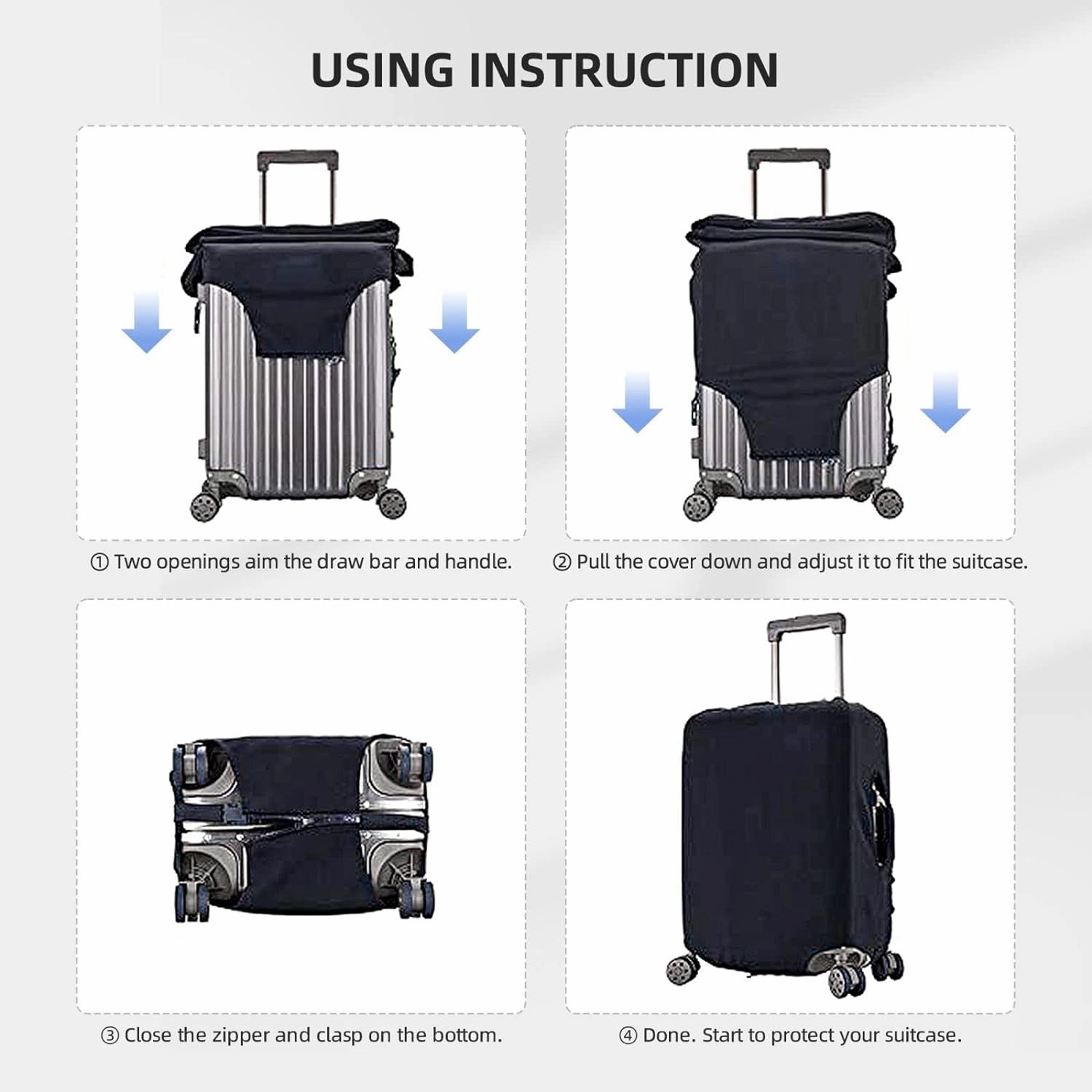 Women Travel Luggage Suitcase COVER, Washable Suitcase COVERS Elastic, M - Fits 22-24 inch luggage (No Suitcase)