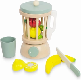 Wooden Blender Toys Play Kitchen Set for Kids-Fruit Juicer Maker Toy,Pretend Cutting Fruits Toys Mixer Food Play Kitchen Accessories for Kids,Toy Blender for Kids 3  Years Old（Wood Fruit Blender）