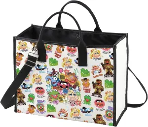 WZMPA Miss Piggy Tote Bag Frog Fans Gift Fozzie Bear & Pepe The Prawn Reusable Shoulder Bag Gonzo & Walter Merch