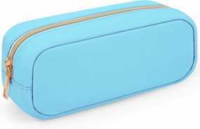 XSUIOY Makeup Bag Travel Bag Pouch for Purse, Cute Preppy Makeup Bag Cosmetic Zipper Pouch Purse Organizer Bag for Women, Waterproof Nylon Coin Pouch Sanitary Napkin Storage Bag for Work(Blue-Small)