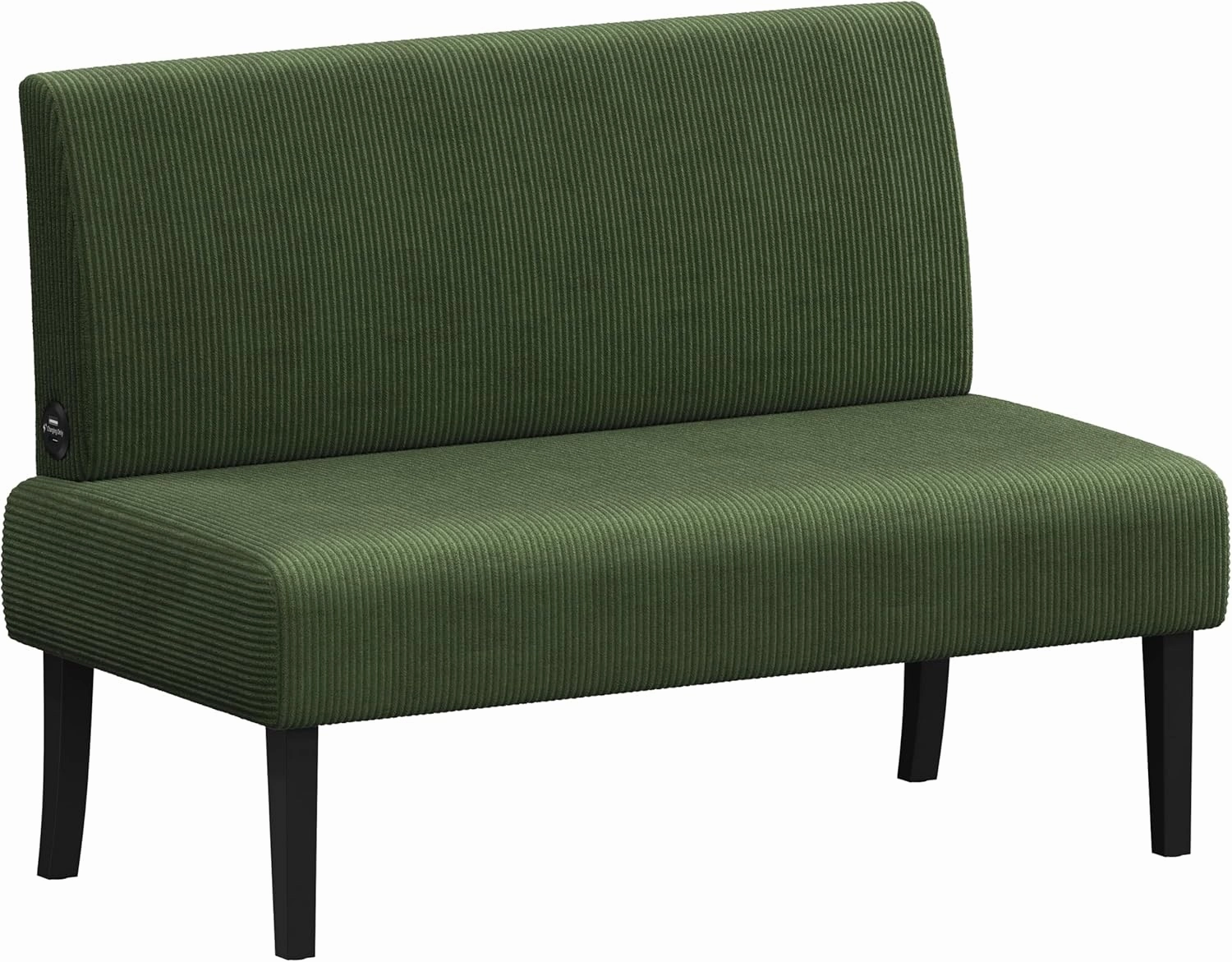 Yaheetech Small Mini Sofa Couch Armless Loveseat Futon for Bedroom, Corduroy Fabric & Easy Assembly, for Small Spaces Living Room,Dorm,Office,Apartment, Green