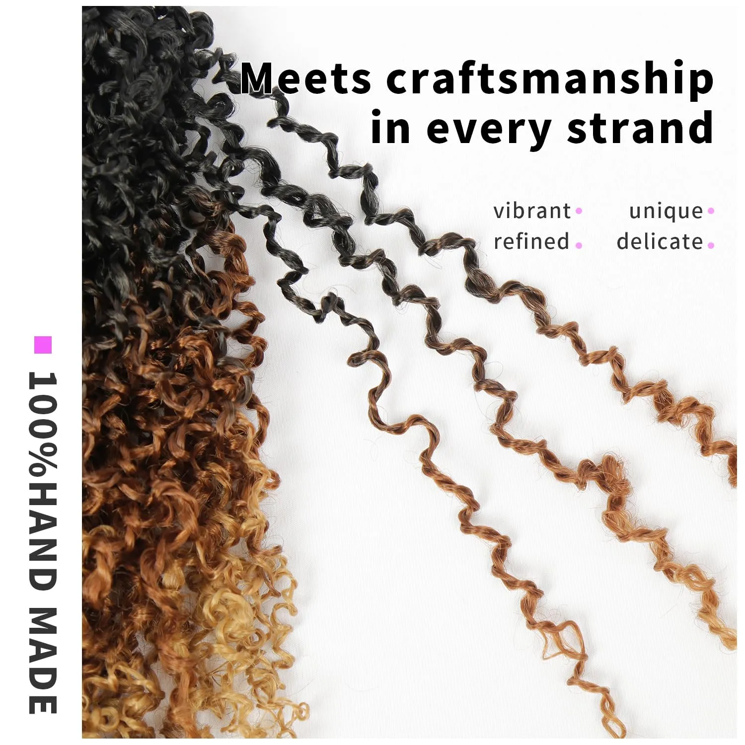 Yanky Twist Crochet Hair 9 Pack(270 Strands Total) Pre loop Pre Twisted Yanky Twist Braids Crochet Hair,Synthetic Spring Short Passion Twist Crochet Braiding Hair Extensions For Women(1B3027, 8 Inch)