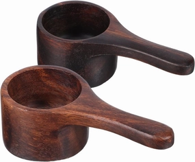 Yardwe 2pcs Wooden Measuring Spoon, Acacia Wood Mini Coffee Scoop, Wooden Spoon Measuring Spoon for Coffee Beans or Tea