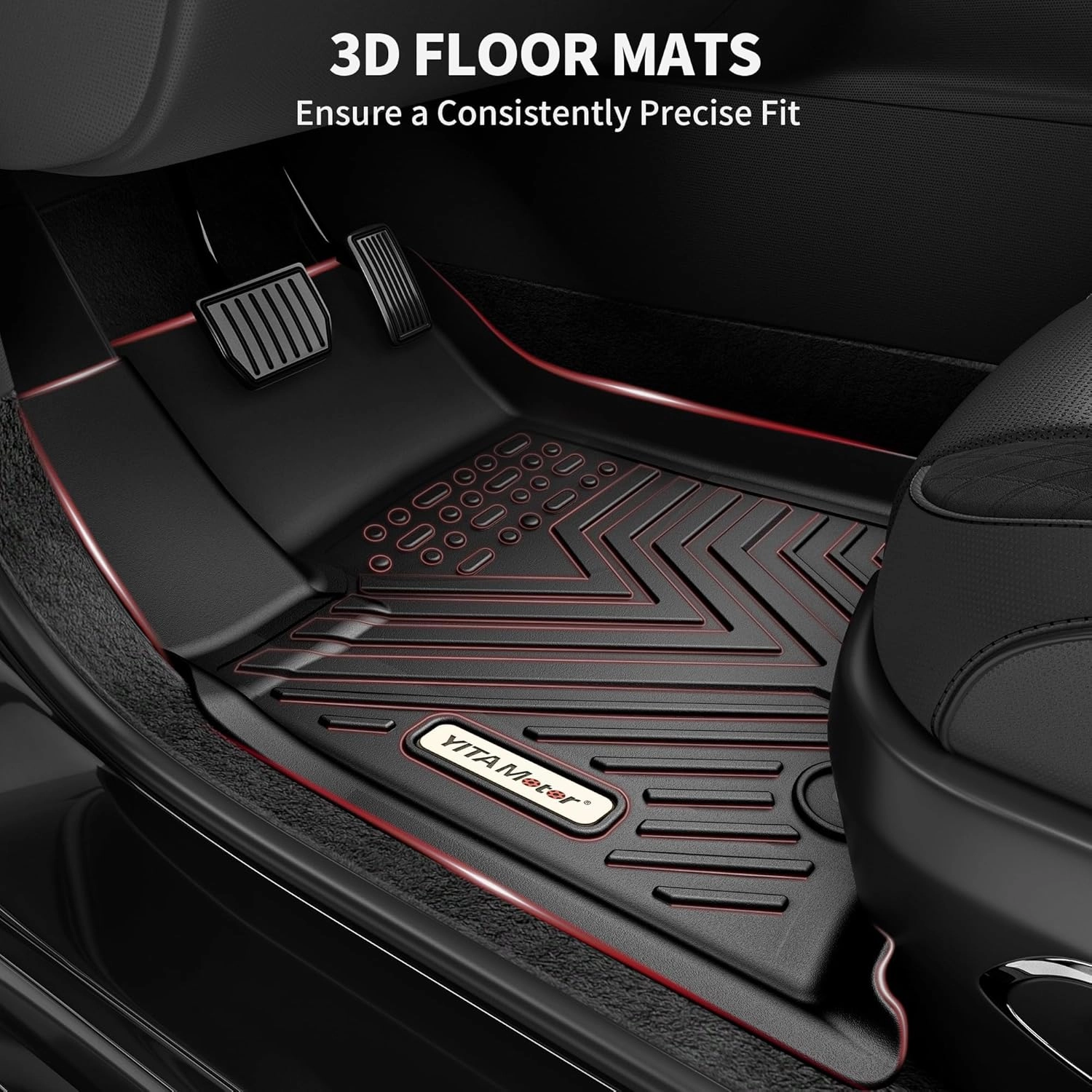 YITAMOTOR Floor Mats Fit for Honda Pilot 2022-2016,All-Weather Floor Liners Set Front 1st & 2nd 3rd Seat Floor Liner Set Black, 8 Passenger Model
