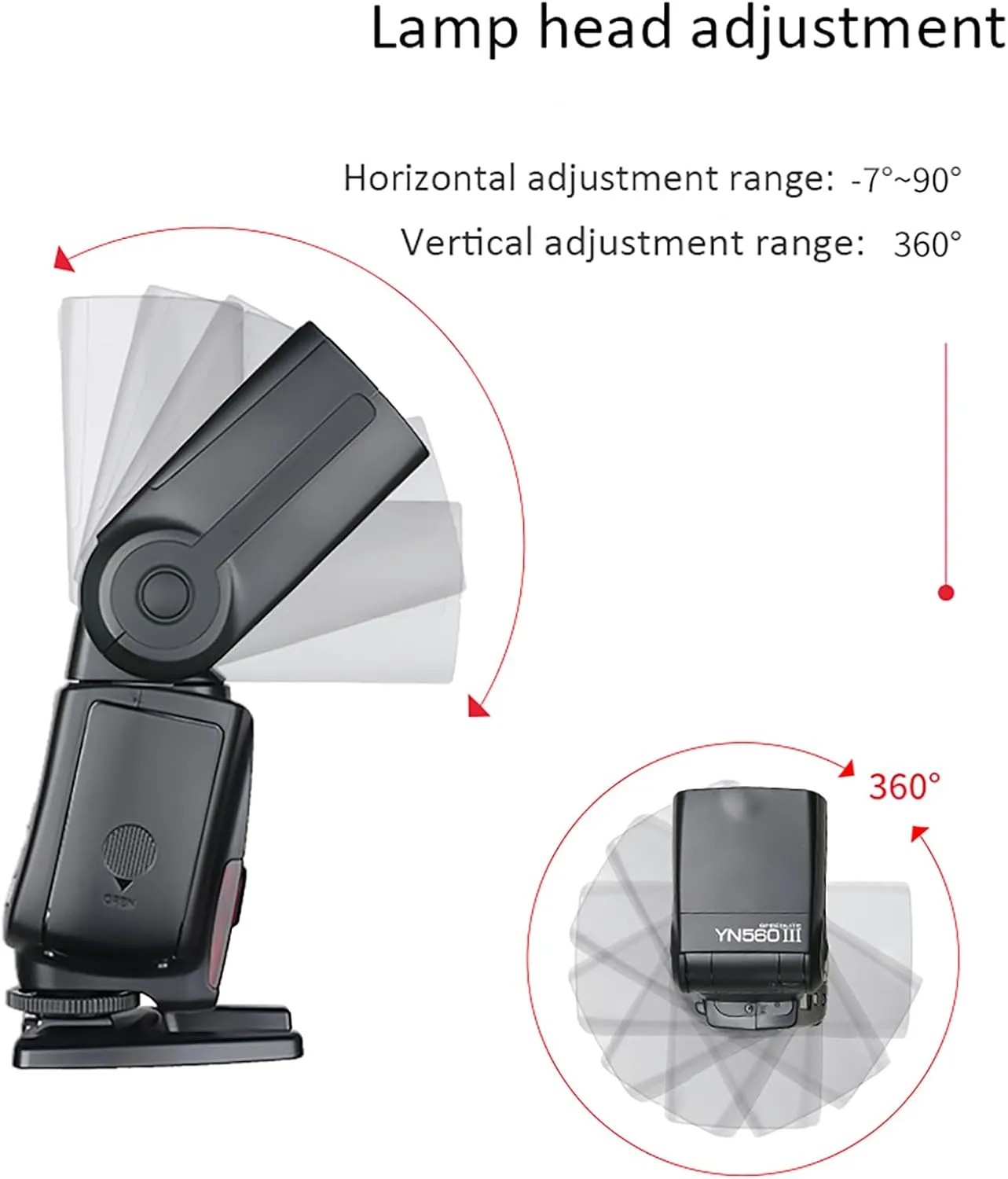 Yongnuo YN 560 III Professional Flash Speedlight Flashlight, GN58 2.4G Receiver, Built in Trigger Receiver System, YN560 III YN-560III YN560III for Canon Nikon Pentax Olympus Camera