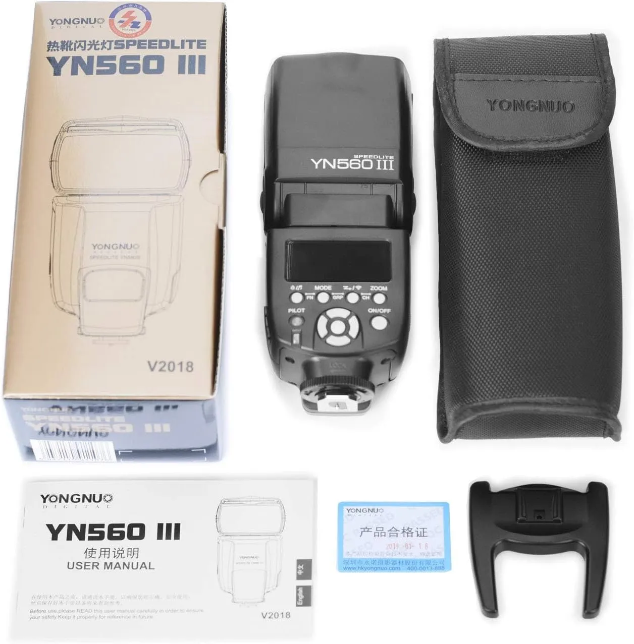 Yongnuo YN 560 III Professional Flash Speedlight Flashlight, GN58 2.4G Receiver, Built in Trigger Receiver System, YN560 III YN-560III YN560III for Canon Nikon Pentax Olympus Camera