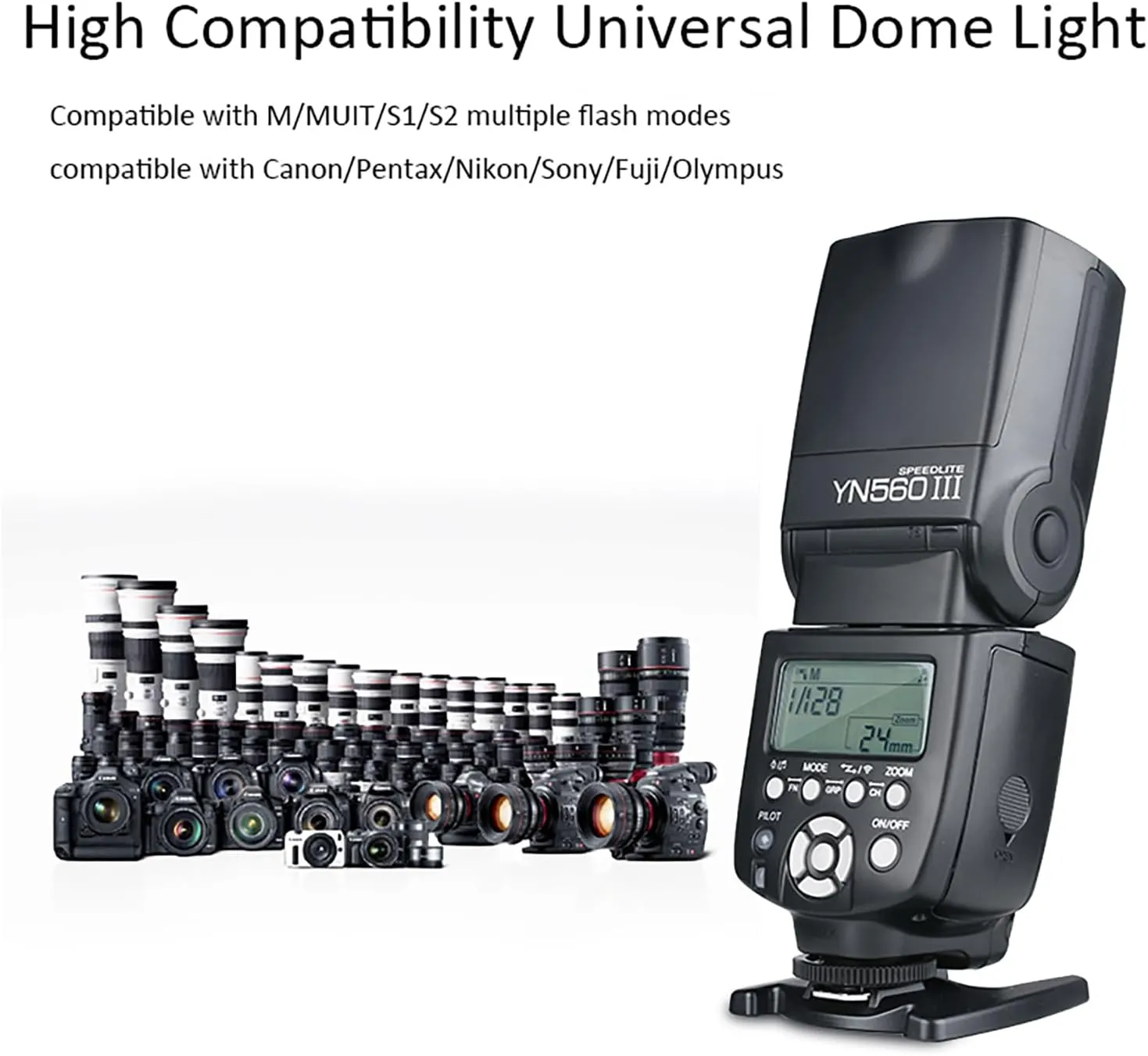 Yongnuo YN 560 III Professional Flash Speedlight Flashlight, GN58 2.4G Receiver, Built in Trigger Receiver System, YN560 III YN-560III YN560III for Canon Nikon Pentax Olympus Camera