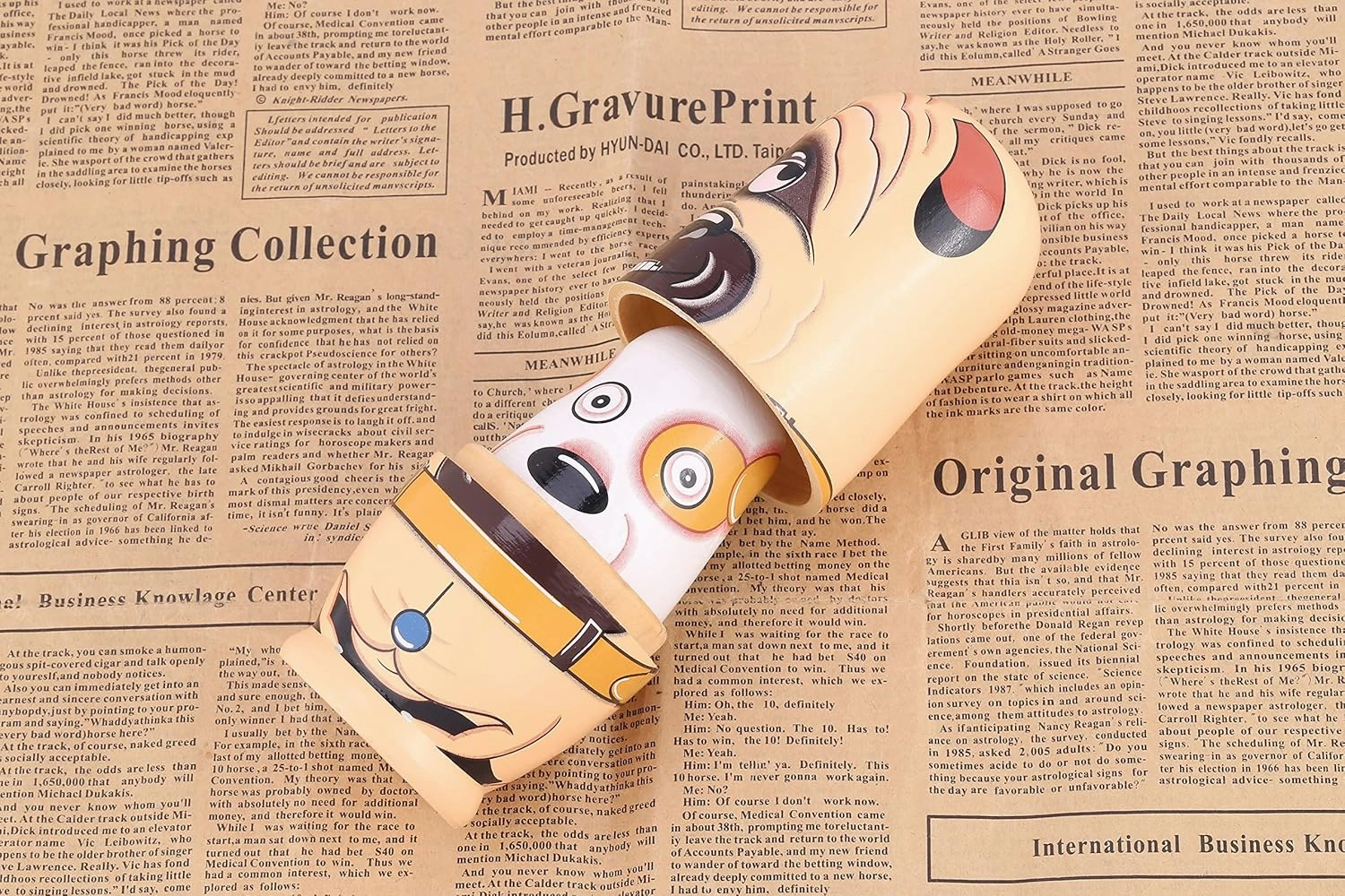 Yoption 6Pcs Russian Nesting Dolls, Handmade Wooden Cute Dog Matryoshka Dolls Set for Kids Christmas Birthday Wishing Gift (Cute Dogs)