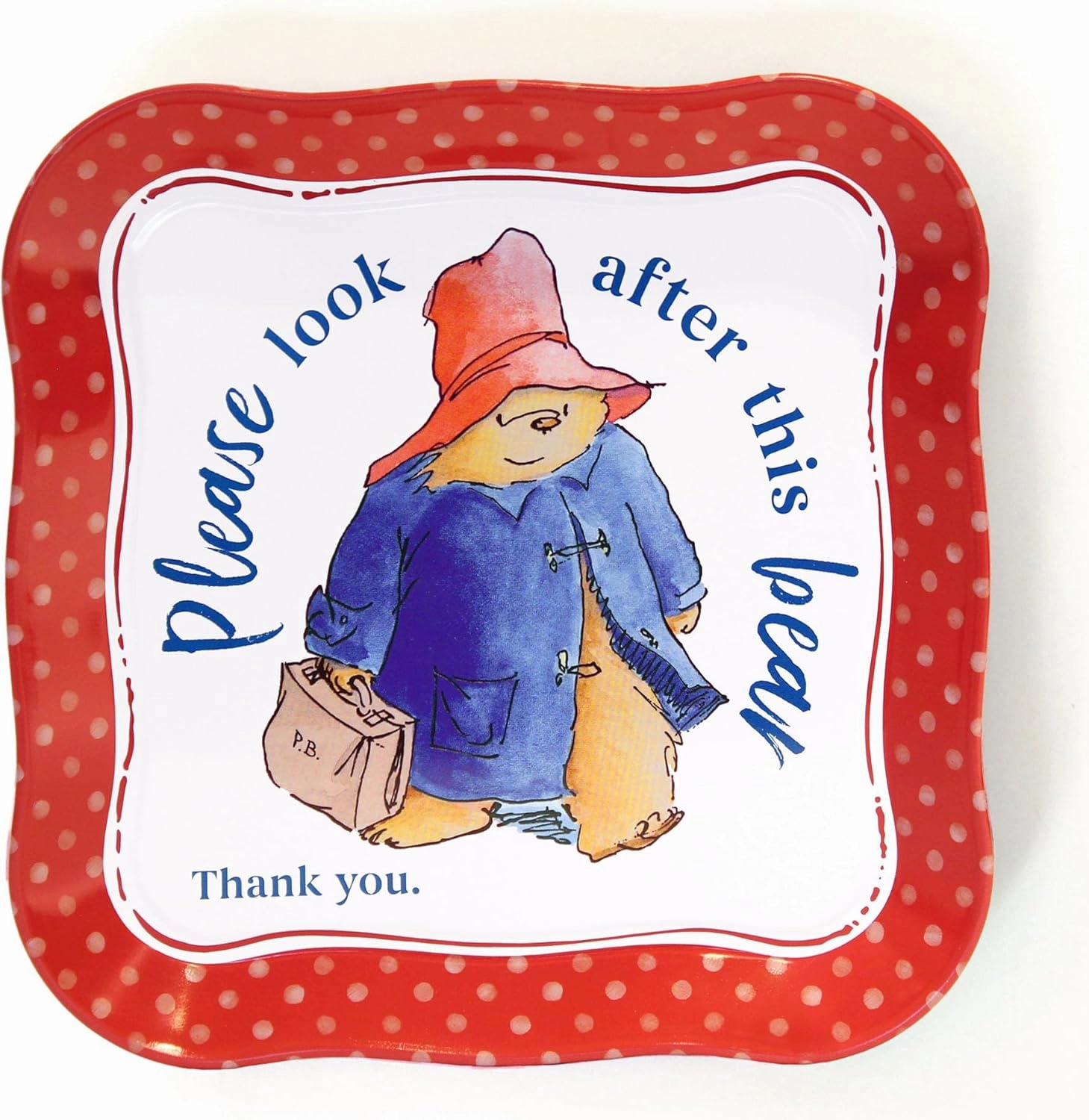 YOTTOY Paddington Bear Collection | 14-Piece Kids Tin Tea Set with Illustrations & Sturdy Carrying Case