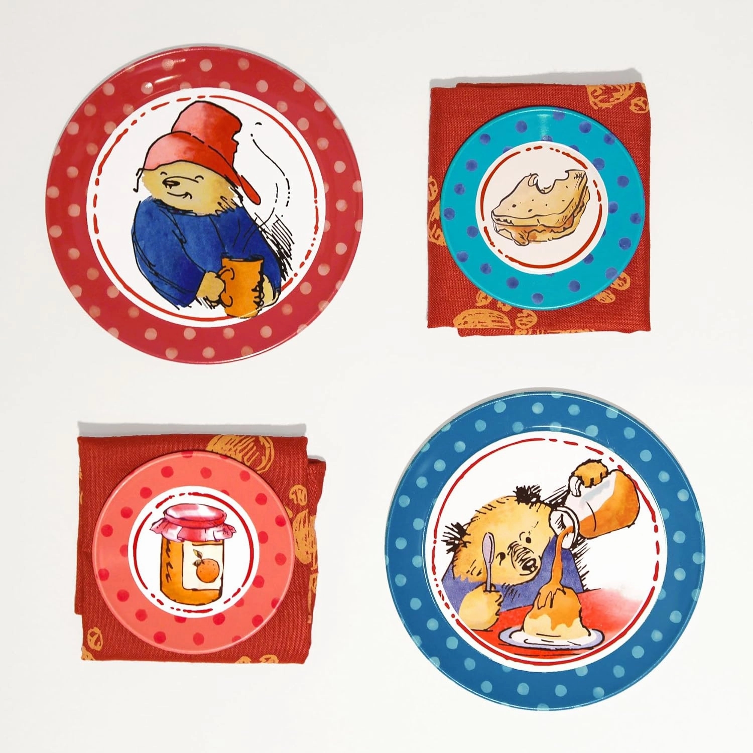 YOTTOY Paddington Bear Collection | 14-Piece Kids Tin Tea Set with Illustrations & Sturdy Carrying Case