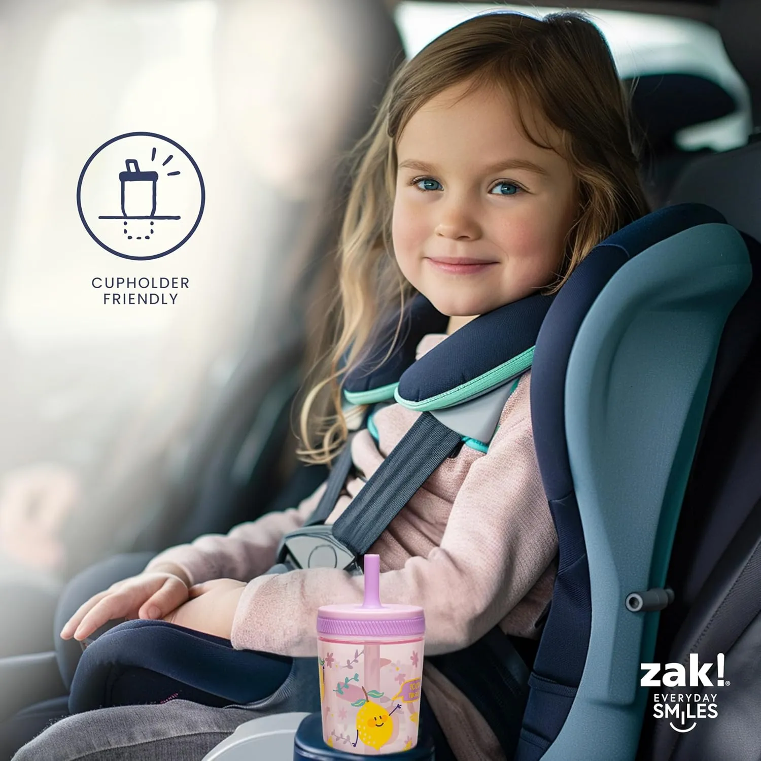 Zak Designs Kelso 15 oz Tumbler Set, (Underwater) Leak-Proof Screw-On Lid with Straw Made of Durable Plastic and Silicone, Perfect Bundle for Kids (2pc Set)