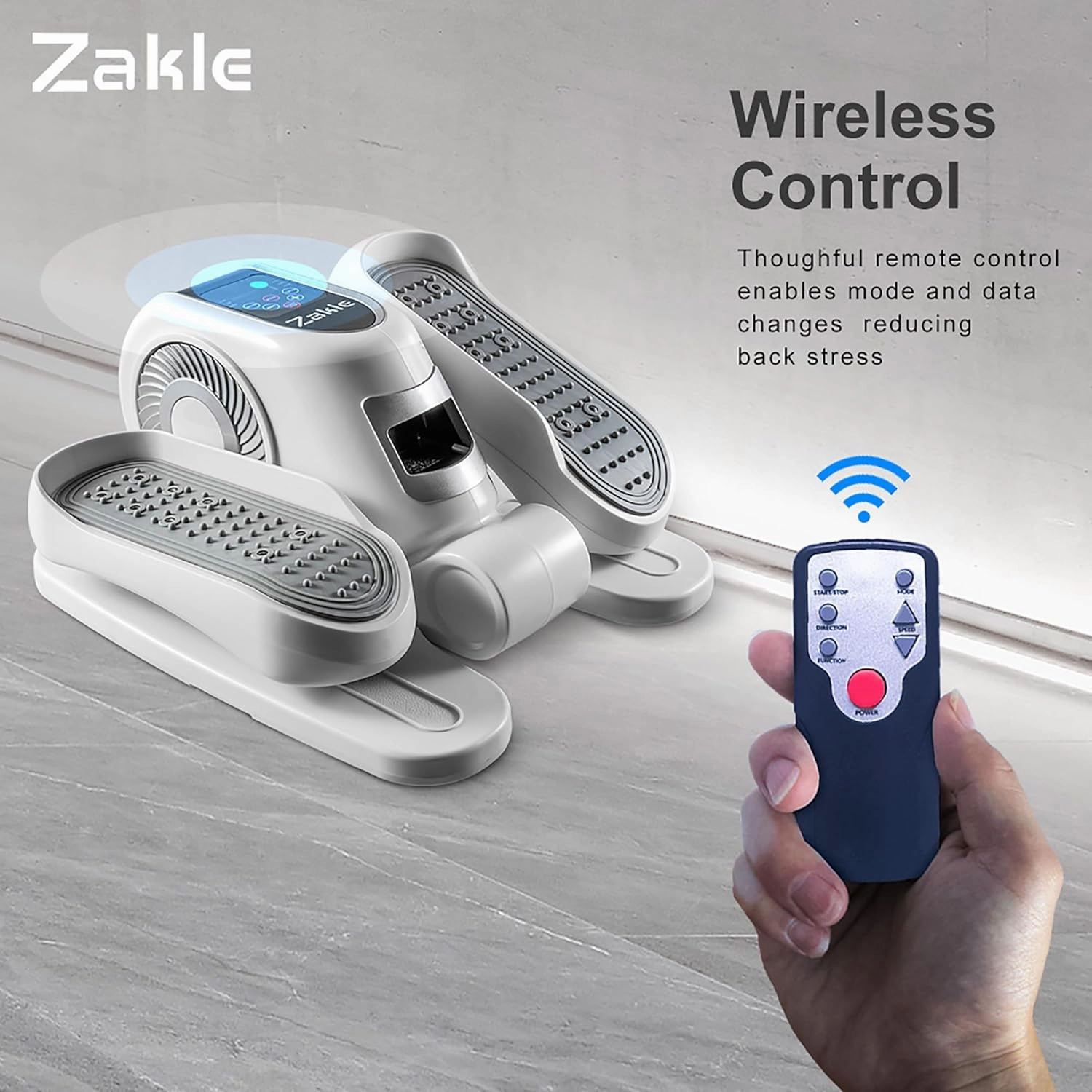 Zakle Ellipse Leg Exerciser as Seen on Tv for Seniors, Electric Under Desk Elliptical Machine w/Remote & 12 Speeds Level, Manual & Auto Mode, Quiet Seated Pedal Exerciser for Home Office