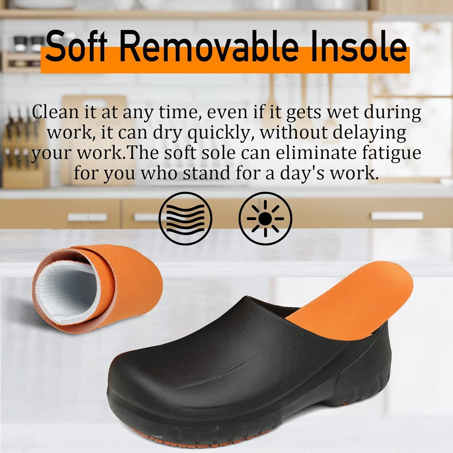 ZEENXIUYA Chef Shoes for Men Zapatos para Cocina Hombres Women Non Slip Waterproof Kitchen Work Clogs Comfortable Nursing Food Service Indoor and Outdoor Office Seaside Black