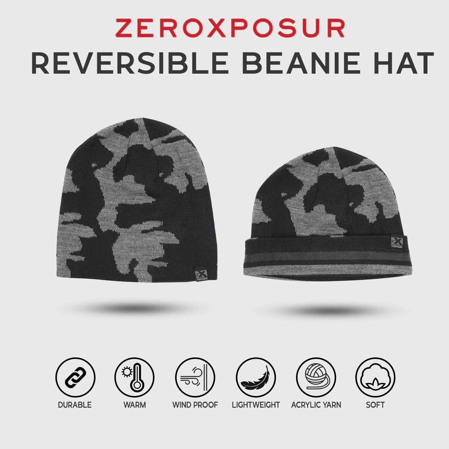 ZeroXposur Boys Winter Gloves and Reversible Winter Hat Set with Thinsulate PVC Palms and Fleece Elastic cuffs