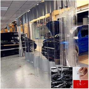 ZHANGQINGXIU Transparent PVC Tarpaulin Waterproof Heavy Duty Dustproof Anti Fog Cut Off Curtain for Indoor Outdoor Factory Workshop, Customizable (Color : Gray, Size : 1.9x6m)