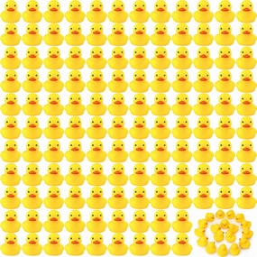 Zhanmai 300 Pcs Rubber Duck Bath Toys, Mini Float Squeak Ducks Bulk for Tiny Baby Shower Preschool Bathtub Toy Pool Party Supplies Birthday, Yellow(2.17 x 1.97 x 1.65 Inch)